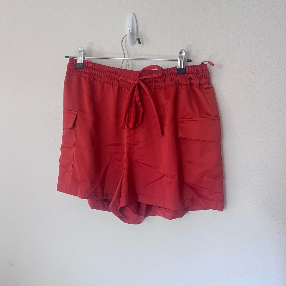 Zara satin cargo shorts